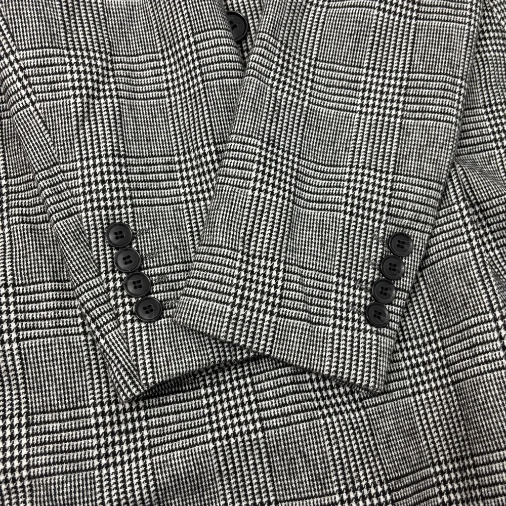 Nili Lotan for Target Long Overcoat Plaid Double Breasted‎ Black White Size XL